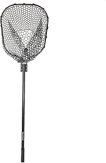 YakAttack Floating Fishing Net with Rubber Netting |16” x 19” Hoop, 11” Depth, 56” Telescoping Aluminum Handle | Snag-Free Landing Net for Kayak, Canoe, or Boat Anglers | Black