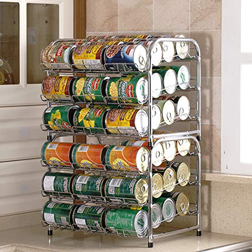 Flagship Pantry Food Can Rack Organizer, 3-Tier Stackable Soup Vegetable Canned Food Dispenser Organizers Storage, Pantry Can Food Holders Metal (36 Cans Chrome) #TOP5
