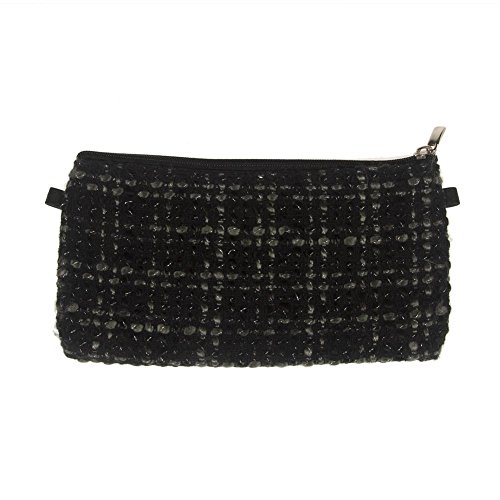Bolsa de embrague premium Concetta Negro Boucle Sympatex