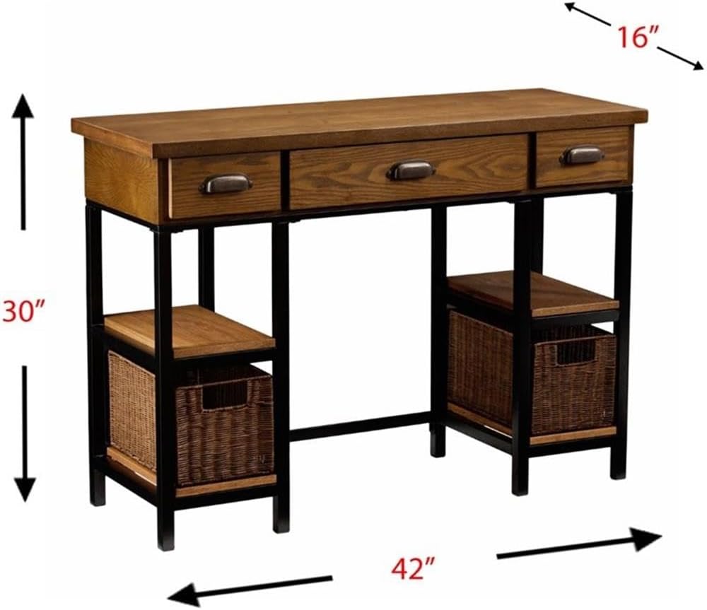 Southern Enterprises SEI Furniture Mirada Writing Desk in Weathered Gray and Matte Black
