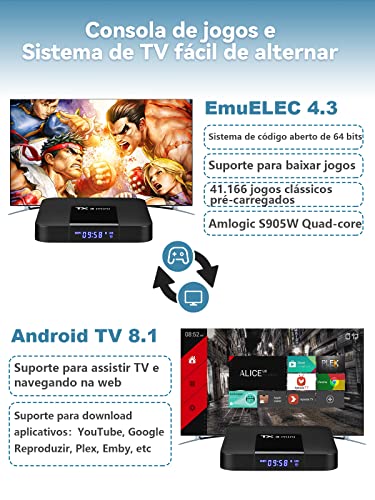 Console de jogos retrô embutido 41.166 jogos clássicos, console de videogame 64G Plug and Play, cons