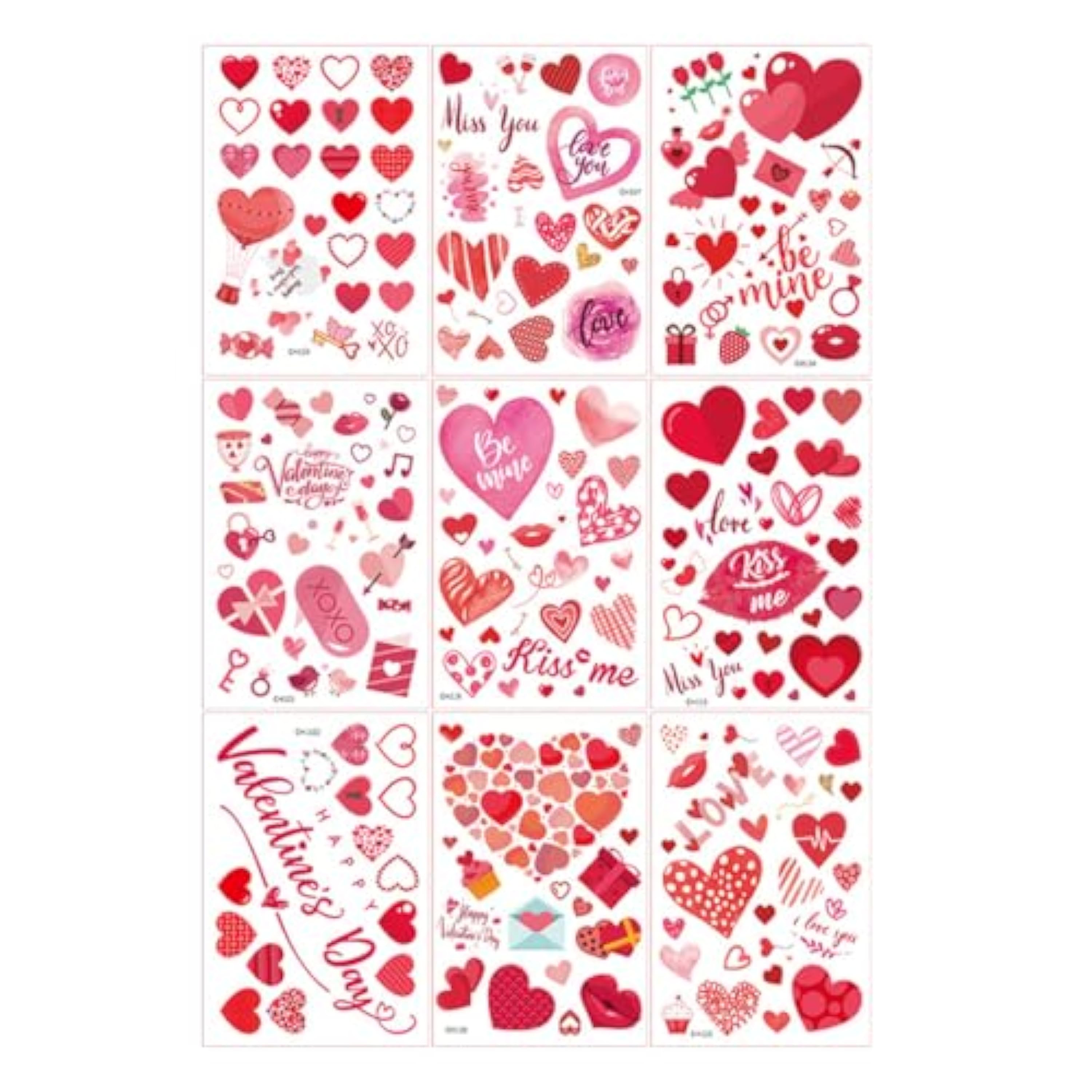 ARYIMYDP Pegatinas Ventana San Valentín 9 Unidades Corazones, Vinilo PVC Reutilizable Sin Pegamento, Decoración Ventana para Aniversarios y Parejas