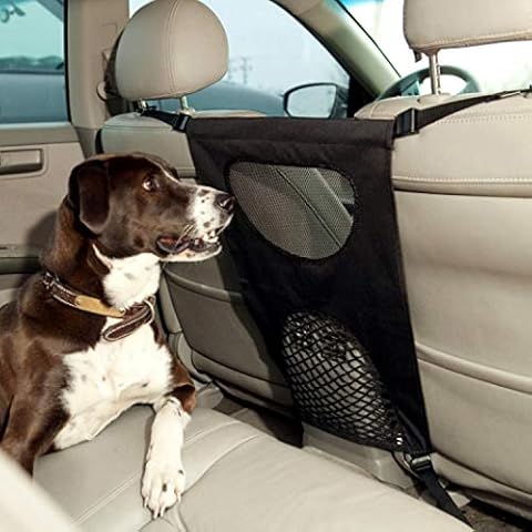 GoodStore Dog Barrier, Pet Dog Car Barrier Seat Mesh Obstacle, Oxford Cloth Dog Backseat Barrier Adjustable Divider to Keep Driver Safety, Easy to Install for Car,SUV,Truck (Black) (Black 01) Cover