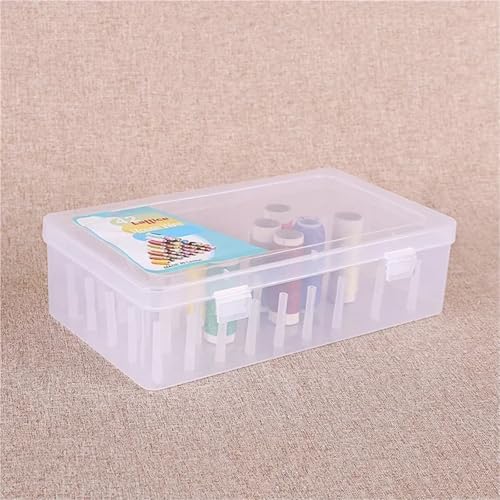 Boîte de rangement de fil à coudre à 42 compartiments transparent en plastique - 3
