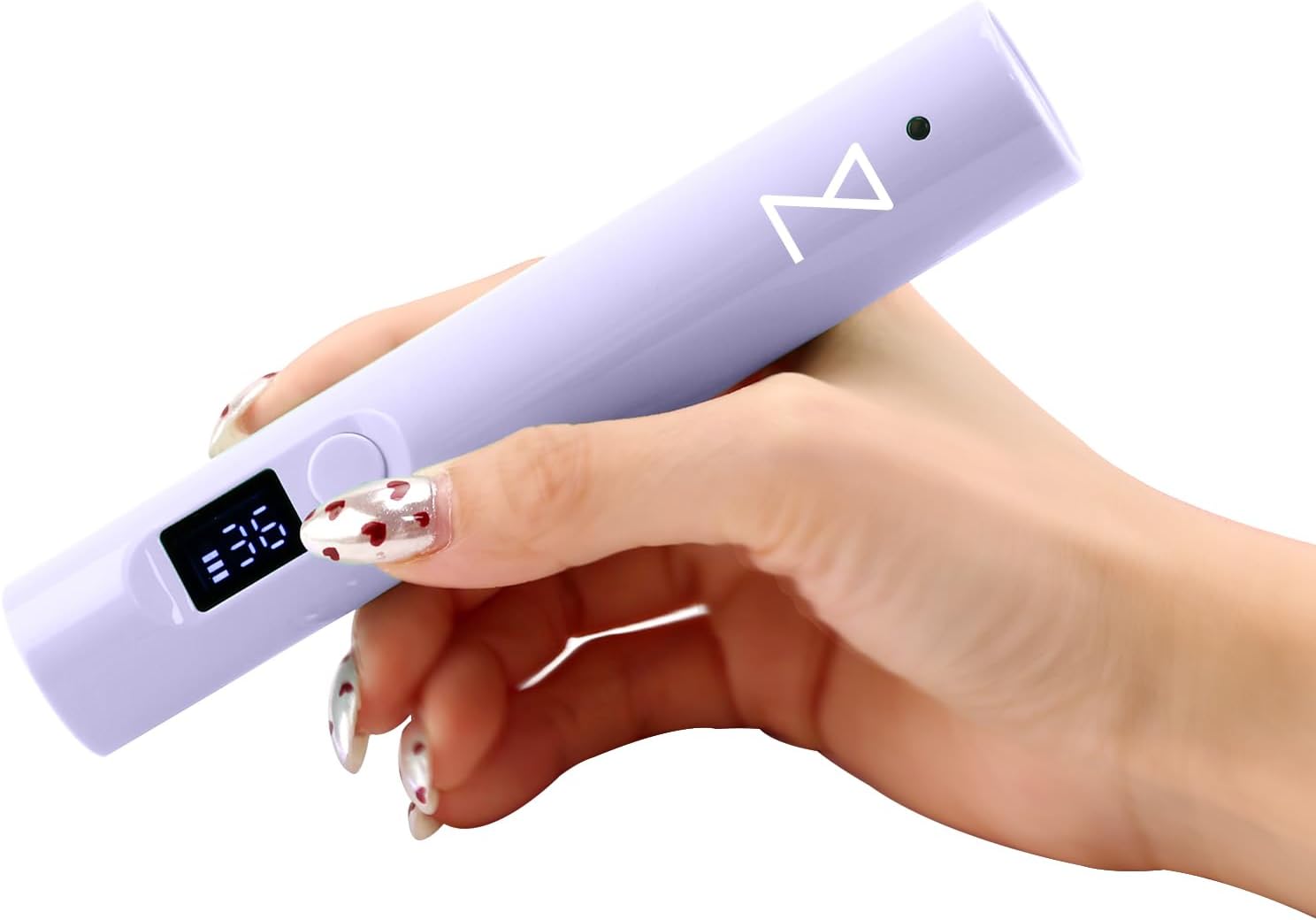 M - GlamCure GO Nail Flash Cure Lamp with Focus Beam Technology, Touch Screen - LED & UV Nail Light - Curing Lamp for Gel Nails, Acrylic, Builder - Portable & Adjustable (Violet)