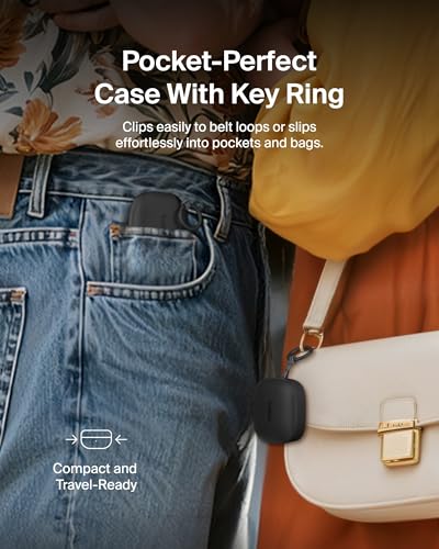 Image of Belkin SoundForm Anywhere Wireless EarBuds, IPX4 Waterproof Bluetooth Earphones, Long-Lasting Comfort, Compact Case with Keyring for iPhone, iPad, Tablet, Laptop, Hiking, Running, Travel, etc. - Black