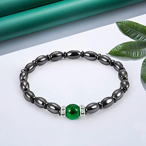 Magnetic Weight Loss Bracelet, Magnetic Bracelets, Magnetic Bracelet Jewelry Black & Green Stone, Healthcare Bracelet Gift for Women and Men
