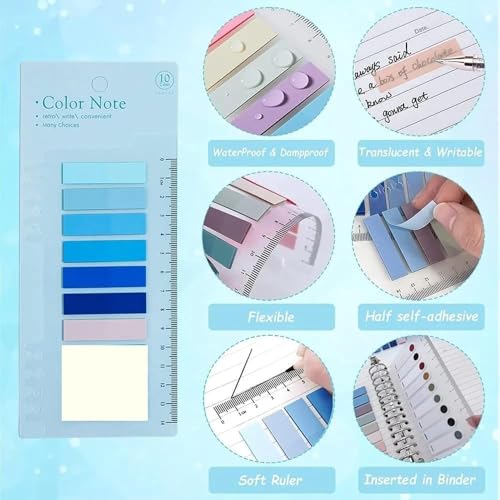 Image of Sticky Tabs for Notebooks - 400 Pcs Sticky Index Tabs, PET Page Markers for Books & Files - Colorful Annotation Sticky Flags for Office & Study (Pack of 2, Multicolor)