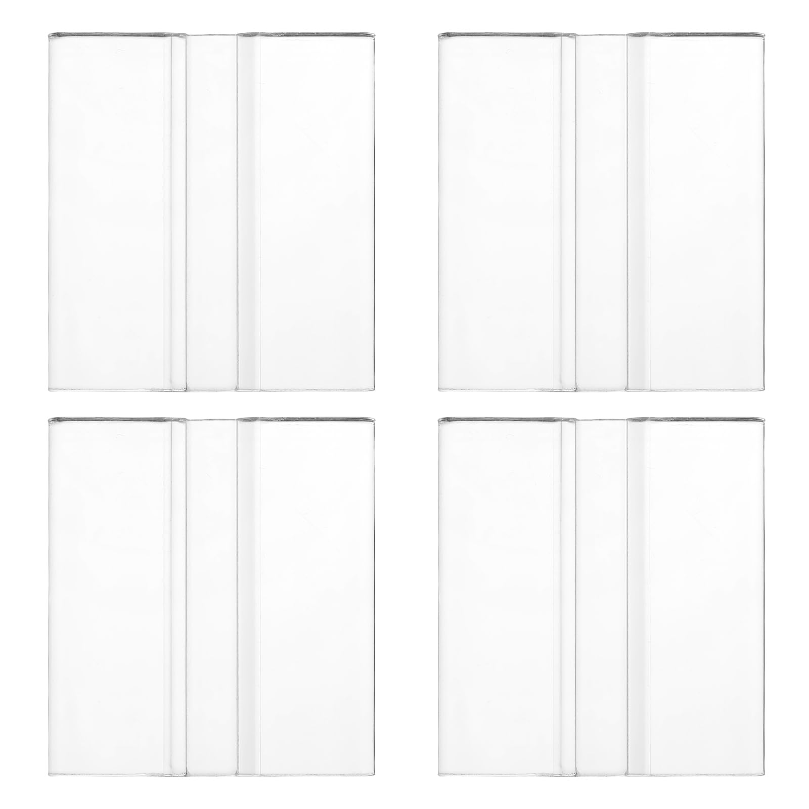 sourcing map 4Pcs Acrylic Flexible Hinges, 45x39mm Invisible Living Hinge, 360° Transparent Continuous Piano Low Profile Flex Hinge for DIY Furniture, Display Stand, Cabinets