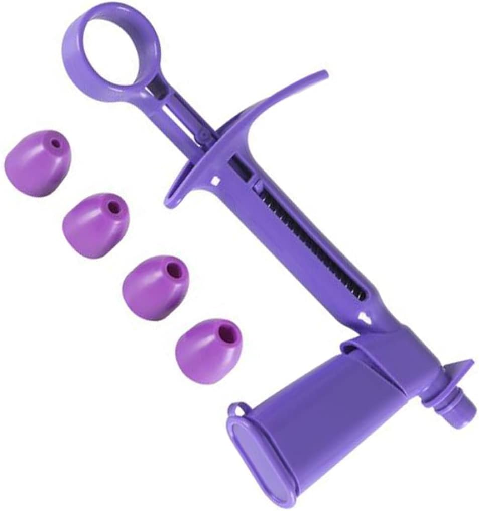 Cake Pearl Applicator, Plastic Sugar Pearl Applicator Fondant Cake Baking Decorating Pearl Ball Decoration Applying Tool with 4 Converters for Home DIY Baking, Purple