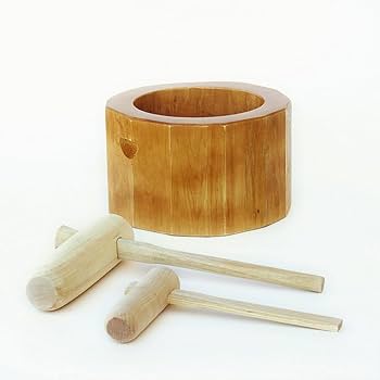 良品　天然木　餅つき　ミニうす杵セット　1升用 ミニうす・きねセット（天然木）1升用