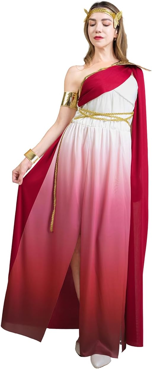 DSplay Greek Goddess Dress Costumes For Women Role Play Adult Goddess For Halloween Party