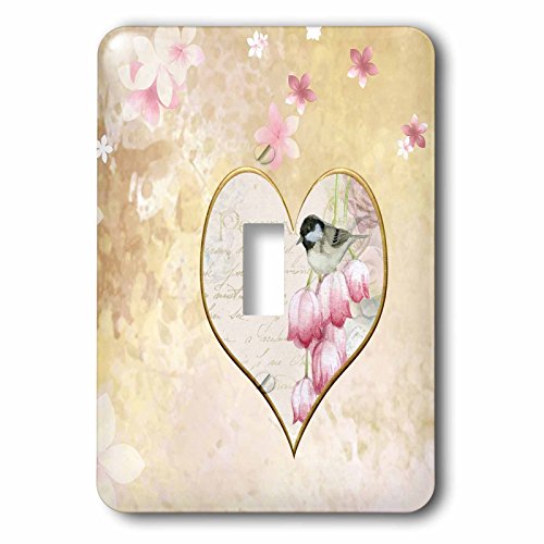 3dRose Lsp_236908_1 Chickadee oiseau sur cœur rose décoration murale romantique
