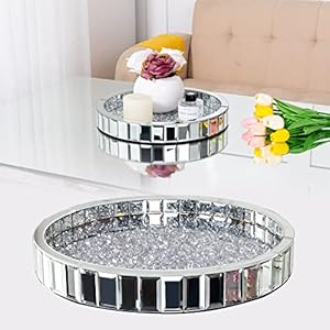 13.75″ Round Silver Mirror De...