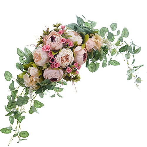Eternal Angel Wedding Arch Flowers Artificial Peony Eucalyptus Wreath Floral Swag Garland Decoration For Lintel Door Wall Ceremony Celebration Christmas Party #TOP2