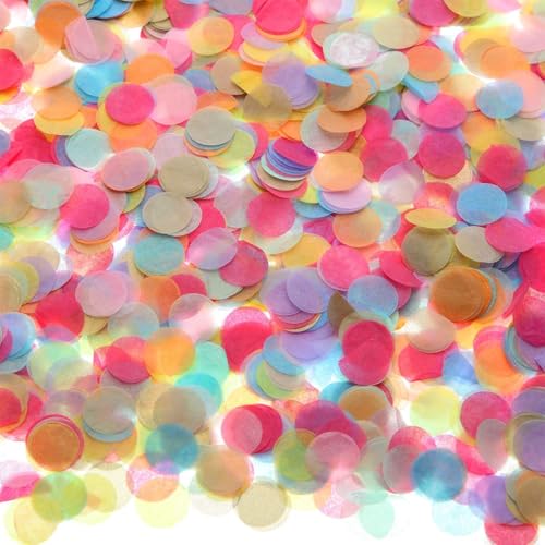 Confettis Anniversaire, Confettis ronds biodegradables, decoration table anniversaire pour carnaval mariage, Saint-Valentin -50g