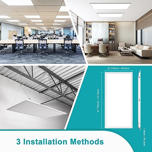 Image of 6 Pack 2x4 LED Flat Panel Lights - Drop Ceiling Light Fixture