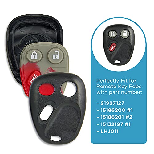 Keyless2Go Replacement For New Shell Case And Button Pad For Remote Key Fob With Fcc Lhj011 - Shell Only #TOP3