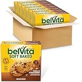 belVita Soft Baked Breakfast Bars, Oats & Chocolate, 6 Boxes of 5 Packs (1 Biscuit Per Pack)