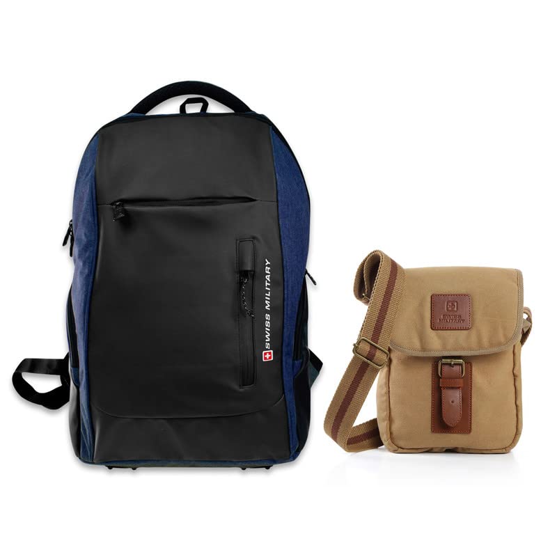 See full amazon price history chart for Swiss Military Combo of Canvas Sling Bag, 2.2L & Laptop Backpack for Men with Utility & Quick Access Pockets, Water & Wear Resistant, Travel Backpack for Men, Women, Kids, 29L, Black & Blue 1 Swiss Military Combo of Canvas Sling Bag, 2.2L & Laptop Backpack for Men with Utility & Quick Access Pockets, Water & Wear Resistant, Travel Backpack for Men, Women, Kids, 29L, Black & Blue 1 (B09T9K6S4Y) Amazon Price History, Amazon Price Tracker