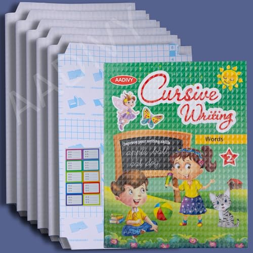 Image of A4 Sizes-50 Pcs Transparent Paper Sticker Book Covers, Self-Adhesive Waterproof Binding Film for School & Office, Textbook Protective Plastic, Clear Diamond Pattern [47x34 Cm]