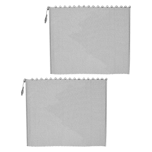 DECORNIJIA Lot de 2 Rideaux Pare-feu en Maille Métallique, Écran de Cheminée 61 X 53,3 Cm, Barrière de Sécurité Résistante la Chaleur, Protection Animaux et Maison, Usage Multifonctionnel