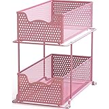 Simple Houseware 2 Tier Sliding Cabinet Basket Organizer Drawer, Pink