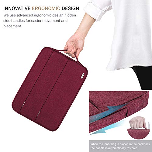 Voova 11 11.6 12 Inch Laptop Sleeve Case, Waterproof Tablet Cover Bag Compatible With Macbook Air 11 12, Surface Pro 7+/7/6/5/4, Surface Laptop Go 2, Hp Samsung Acer Asus Chromebook With Handle, Red #TOP5
