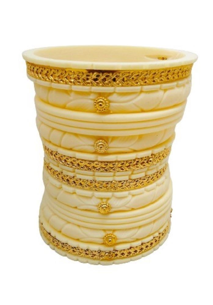 New Shimmering Attractive Designer Rajasthani Rajputi Handcrafted Ivory Color 5 Cut Chooda/Chuda/Choora/Bangle Set for Wedding, Marriage, Anniversary, Party, Engagement. (B0CMMJMHVN) Amazon Price History, Amazon Price Tracker