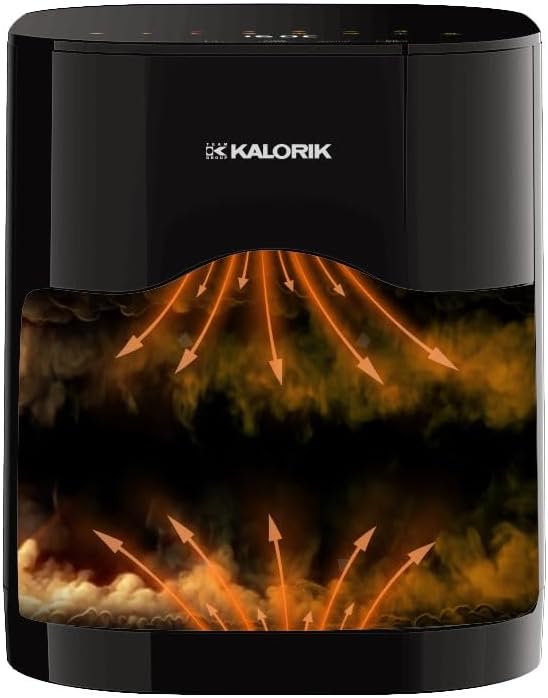 Diagram illustrating hot air circulation within the Kalorik AFT2100 Air Fryer
