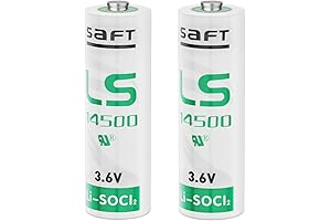 2 Pack LS14500 AA 3.6V Li-SOCl2 Lithium 2600mAH Batteries for Security System