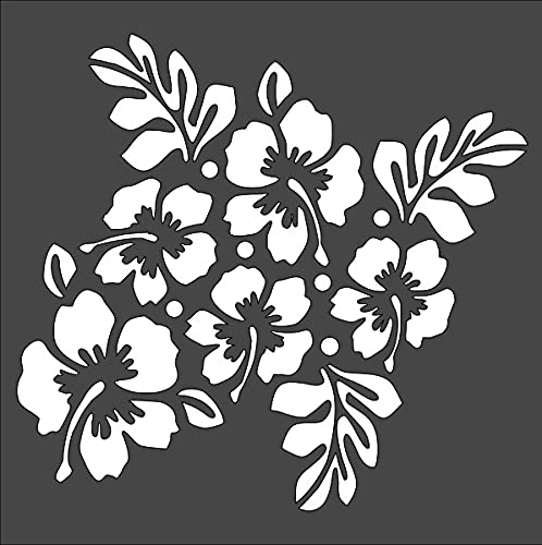 Art & Craft Layering Stencil, Tropical Flowers 8X8 in Crafts, Arts, Scrapbooking - Painting on The Wall, Wood, Glass and Other, Reusable DIY Decorative Stencil