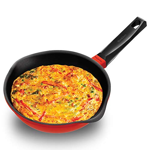 Image of Hawkins 22 cm Die Cast Non Stick Induction Fry Pan, Ceramic Coated Pan, Red (IDCF22)