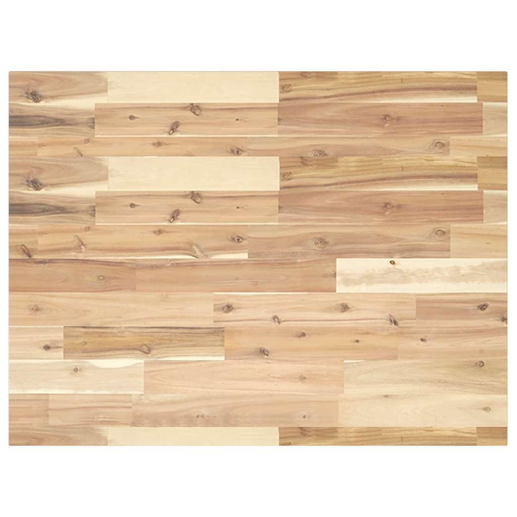 Unbehandelte Akazienholz Tischplatte 80x60 cm rechteckig für Büro, Homeoffice, Gaming, vielseitig einsetzbar, robust, pflegeleicht, ideal als Schreibtischzubehör