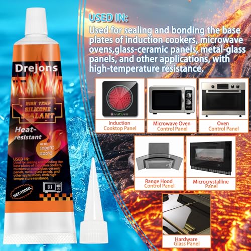 Image of High-Temperature Silicone Sealer for Cooktops, Appliance Glass & Microcrystalline Panels - 200ml