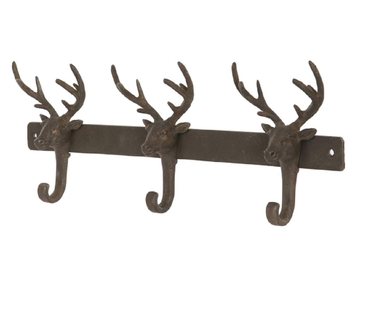BellaMira Lifestyle Accessories Home Decor Storage Hooks Gift (Triple Stag Hook)