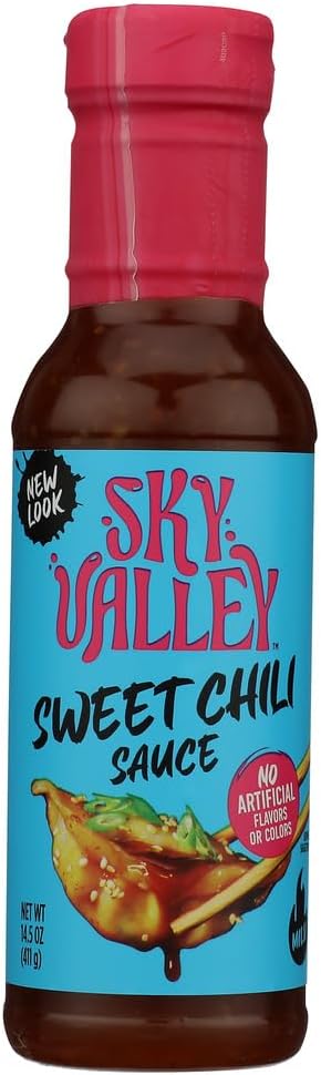 Sky Valley Sweet Chili Sauce, 14.5 OZ | Sweet and tangy chili sauce ideal for dipping spring rolls chicken seafood stir fry glazing grilling and everyday recipes.
