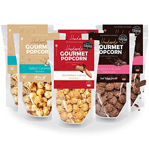 Handmade Gourmet Popcorn 6er Set Knuspriges Karamell Popcorn