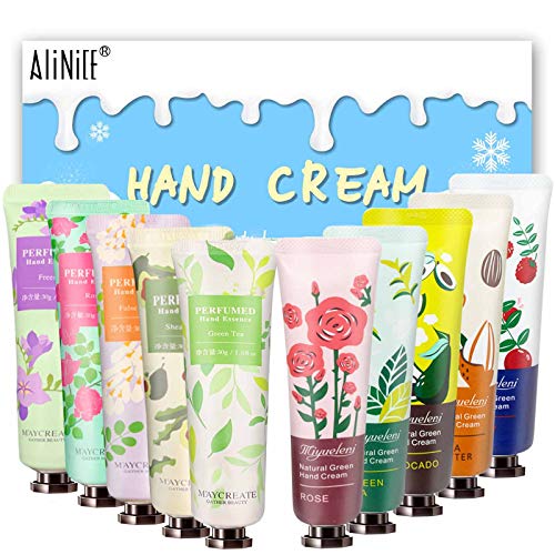 Hand Cream Gift Set, 10pc Travel Size Hand Cream with Shea Butter, Natural Aloe, Vitamin E, Moisturizing for Dry Hand and Foot, Best Gift for Women, Mother's Day, Birthday, Christmas.