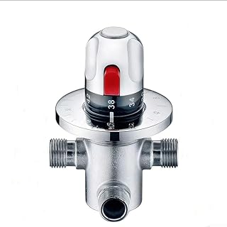 Válvula mezcladora termostática de latón con filtro integrado, 15 x 10 x 9 cm, para control de temperatura, calentador de agua compatible con calentador de agua