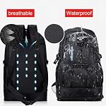 Large 65L Expandable Travel Backpack for Men/Women,Carry on Backpack Personal Item Travel Bag Waterproof Laptop Backpack(Black)