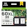 JANMORE 60XL – Cartuchos de tinta negros compatibles con HP 60 Ink hp60XL 60XL 60XL, paquete combinado compatible con impresora HP Ink 60 con impresora Deskjet F4440 Envy 100 110 120