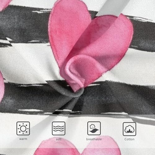 Girls' Cotton Panties Briefs Underwear for Girls Pink Striped Heart3