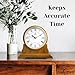Mantel Clock for Living Room - Decorative Wood Mantle Clock Battery Operated - Silent Wooden Mantle Clock for Living Room Decor Above Fireplace Mantel, Office, Table, Shelf & Home Décor Gift 9x8.5