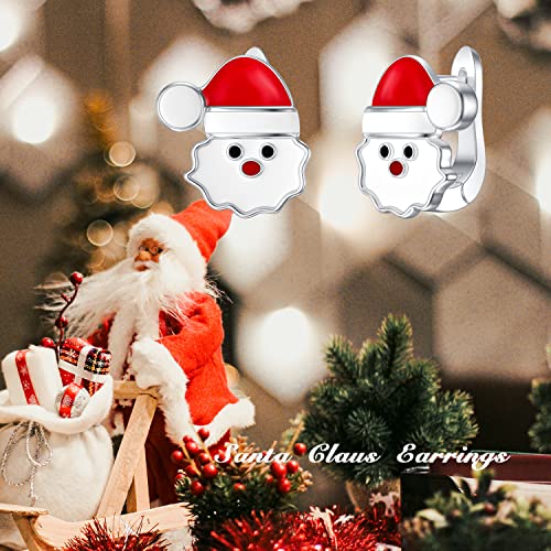 LONAGO Orecchini a Cerchio di Babbo Natale 925