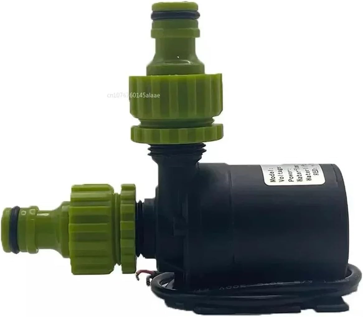 DC 12V 24V Submersible Tank Pump for Cooling System Fountain Heater Household 800L/H 5M Ultra Quiet Brushless Motor(24V Green)