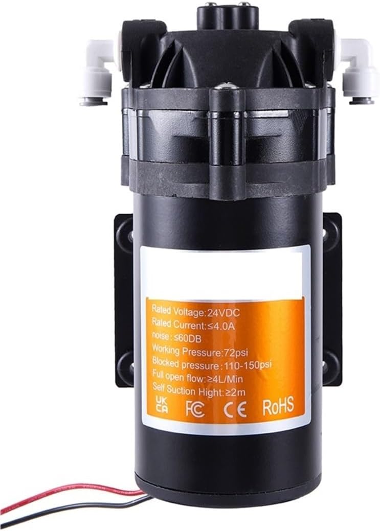 Water Purifying Diaphragm Booster Pump 24VDC Low Noise Water Pump 600GDP Reverse Osmosis 2m Self Suction Height