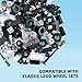 Noorastars 248pcs Wheels and Axles Sets, Classic Car Parts and Pieces, Tires Accessories Building Bulks - Compatible with Lego and All Major Brands