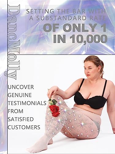 Image of DancMolly 10X Strong Ultra Sparkly Rhinestone Fishnet Stockings, Plus Size Sparkle Tights for Women Sexy Party Concert Outfit