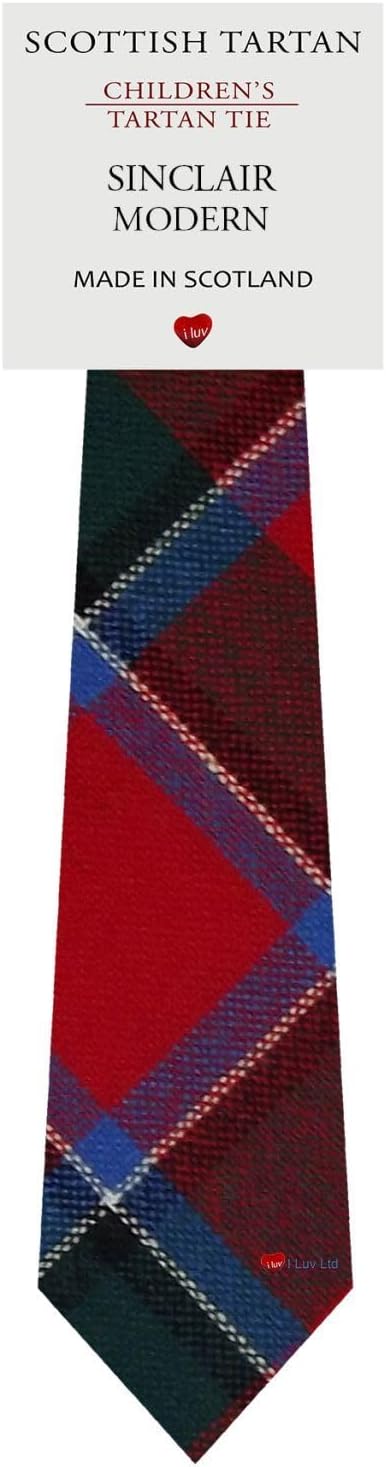 I LUV LTD Boys All Wool Tie Woven And Made in Scotland in Sinclair Modern Tartan